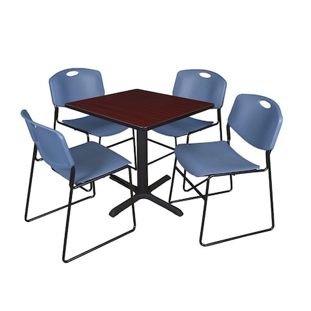 Cain Cain Square Table & Chair Set, Wood, Metal, Polypropylene Top TB3030MH44BE